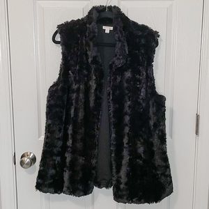 Black Faux Fur Vest